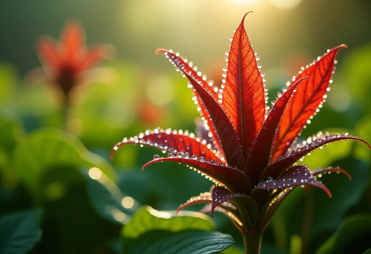 feuilles rouges